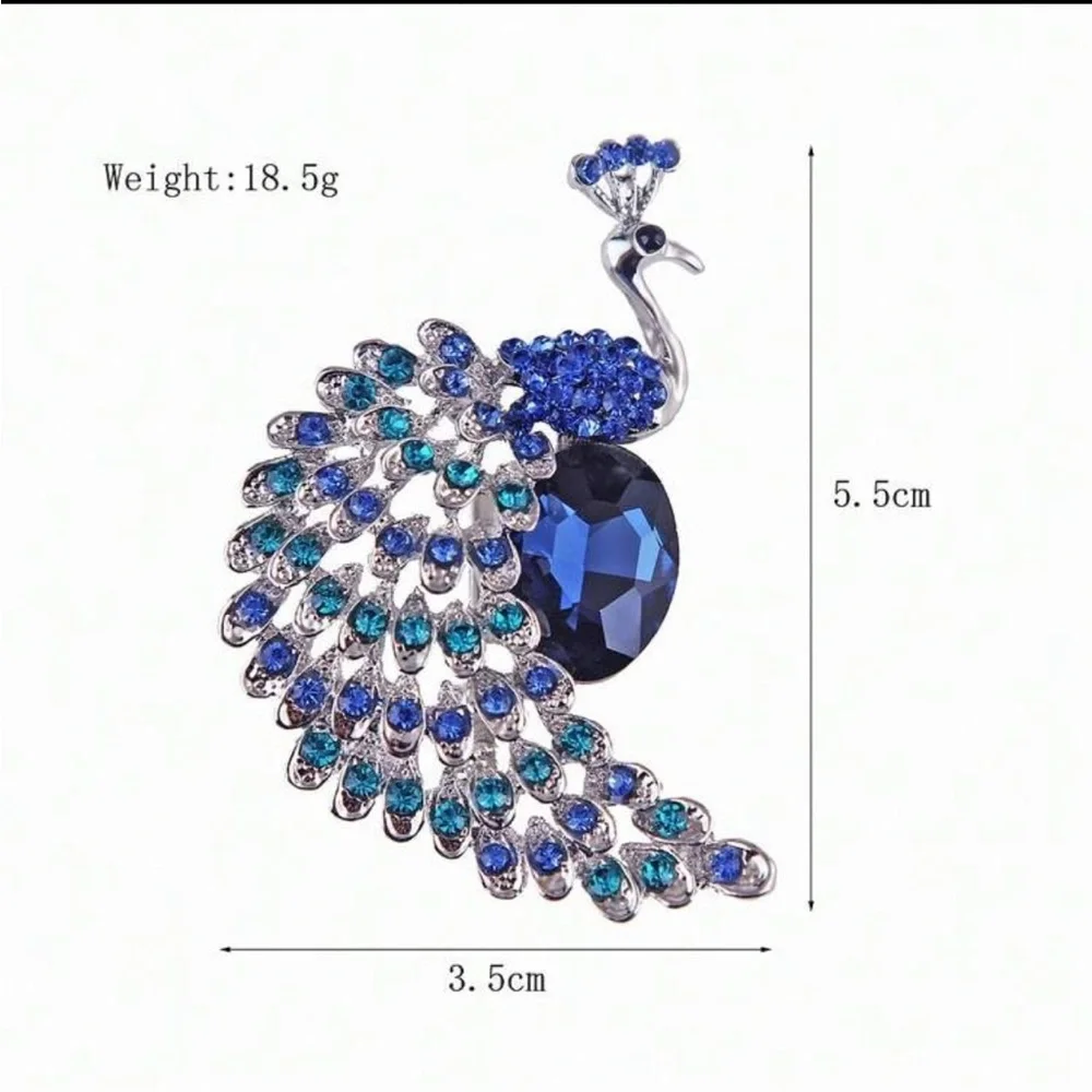 Exquisite Blue Peacock Brooch